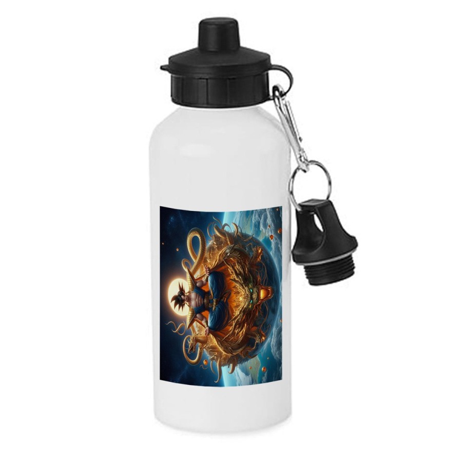 BIDON 600 ML ACERO INOXIDABLE CON CHUPON goku god dios blue dioses dragon dorado shenron z escolar deporte bicicleta