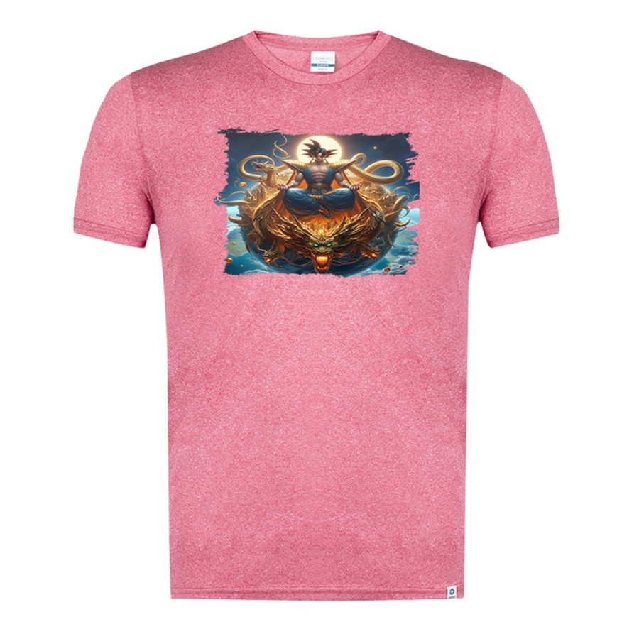 CAMISETA ROJA MEZCLA goku god dios blue dioses dragon dorado shenron z moda verano tshirt