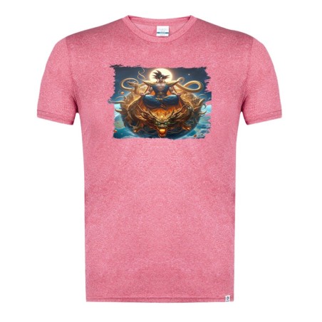 CAMISETA ROJA MEZCLA goku god dios blue dioses dragon dorado shenron z moda verano tshirt