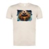 CAMISETA BLANCO NATURAL IMAGEN A COLOR goku god dios blue dioses dragon dorado shenron z moda verano tshirt