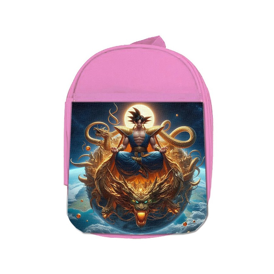 MOCHILA ROSA goku god dios blue dioses dragon dorado shenron z escolar personalizado picnic excursión deporte