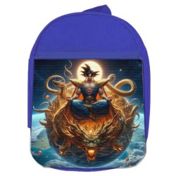 MOCHILA AZUL goku god dios...