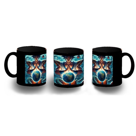 TAZA COMPLETAMENTE NEGRA dios goku dragon shenron z bola dioses god super personalizada