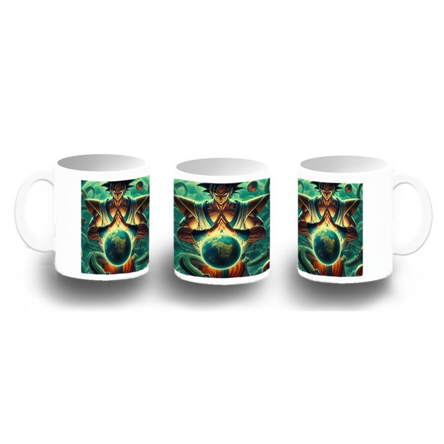 TAZA FOTOLUMINISCENTE dios goku dragon shenron z bola dioses god super BRILLA OSCURIDAD