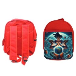 MOCHILA ROJA dios goku...