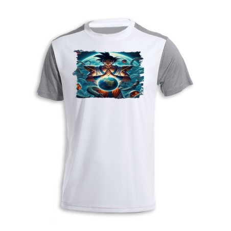 CAMISETA DISEÑO BICOLOR dios goku dragon shenron z bola dioses god super personalizada