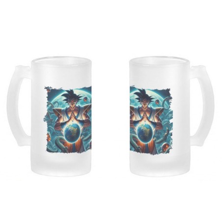 JARRA CERVEZA CRISTAL dios goku dragon shenron z bola dioses god super esmerilada esmerilado 500ml