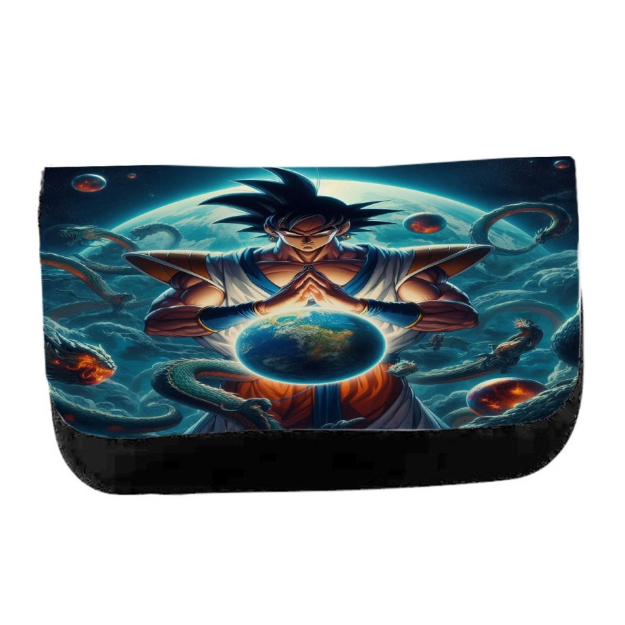 ESTUCHE NECESER DE LONA dios goku dragon shenron z bola dioses god super unisex negro monedero billetera