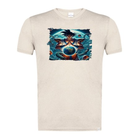 CAMISETA BLANCO NATURAL IMAGEN A COLOR dios goku dragon shenron z bola dioses god super moda verano tshirt