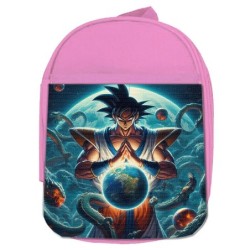 MOCHILA ROSA dios goku...