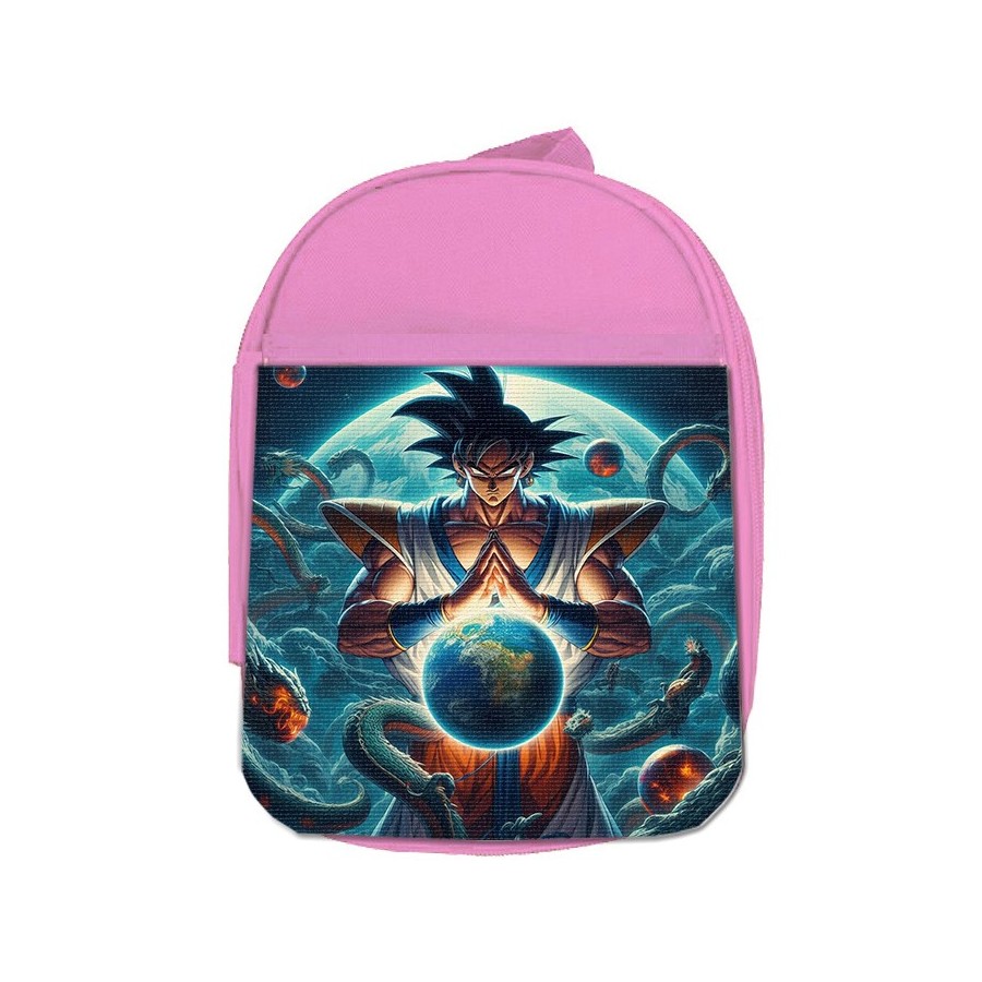 MOCHILA ROSA dios goku dragon shenron z bola dioses god super escolar personalizado picnic excursión deporte