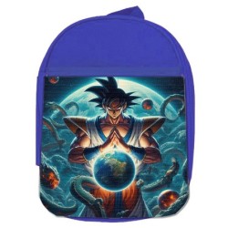 MOCHILA AZUL dios goku...