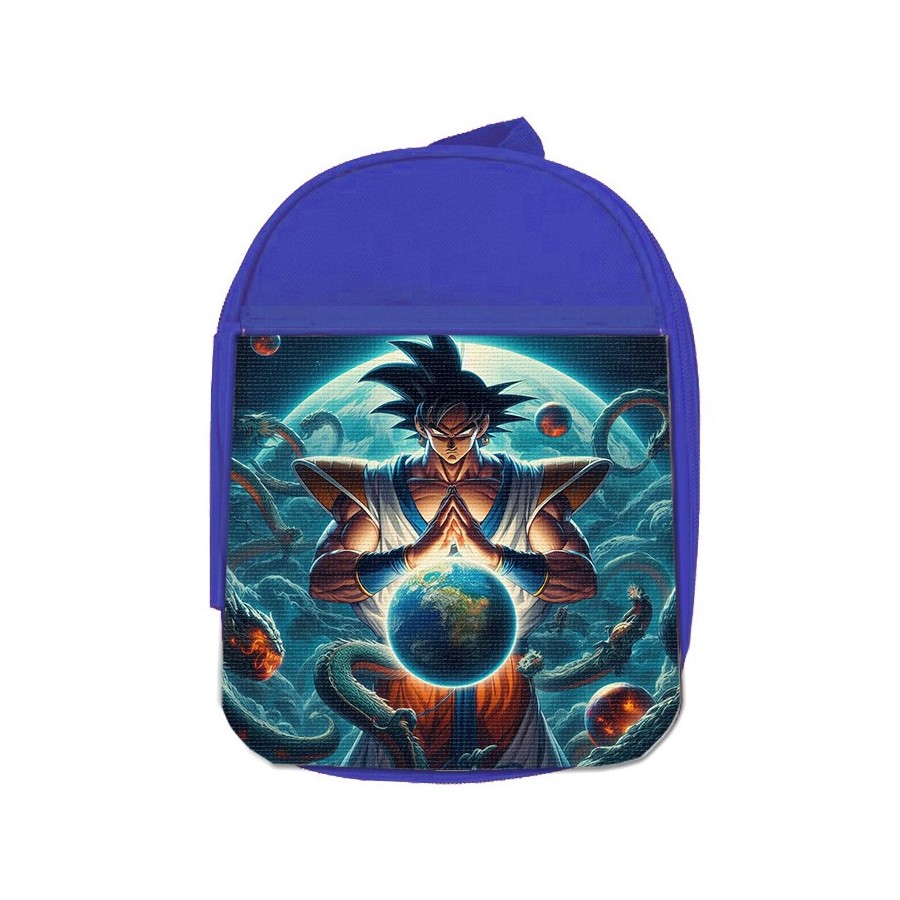 MOCHILA AZUL dios goku dragon shenron z bola dioses god super escolar personalizado picnic excursión deporte