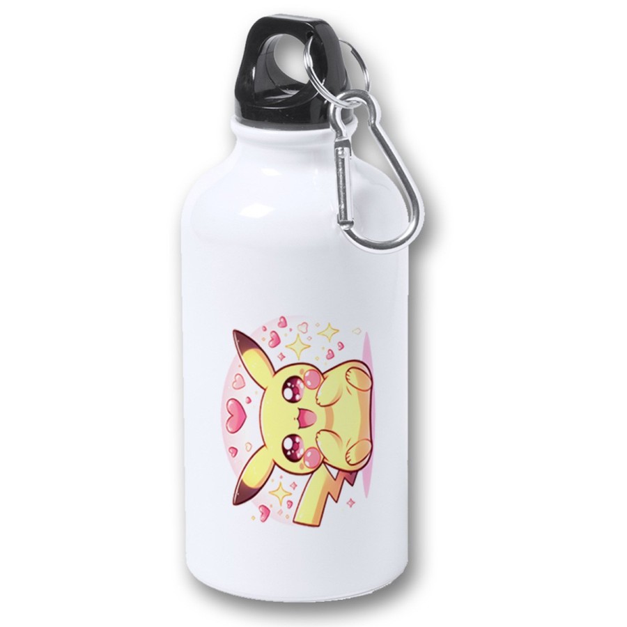 BIDON 400ML METALICO cute mono lindo conejo amarillo pocket pika para viaje y deporte