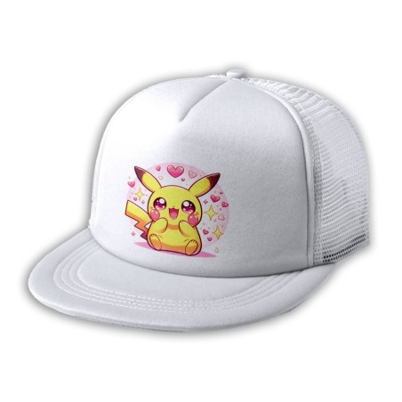 GORRA 5 PANELES REDECILLA TRASERA cute mono lindo conejo amarillo pocket pika estilo rapero