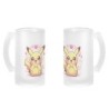 JARRA CERVEZA CRISTAL cute mono lindo conejo amarillo pocket pika esmerilada esmerilado 500ml