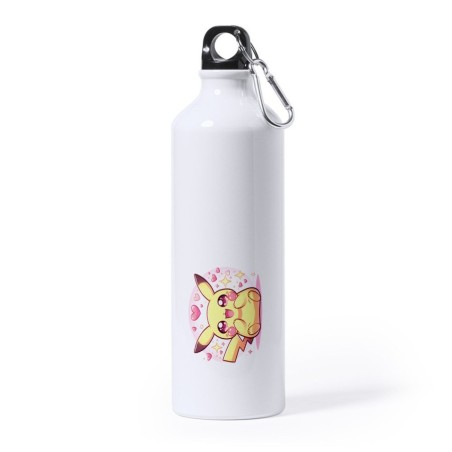 BIDON GRANDE 800 ML ACERO INOXIDABLE cute mono lindo conejo amarillo pocket pika deporte deportivo mosqueton botella