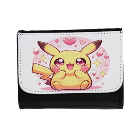 BILLETERA BILLETERO cute mono lindo conejo amarillo pocket pika unisex negro monedero