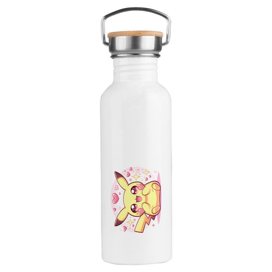 BIDON 750 ML ACERO INOXIDABLE ESTILO RETRO cute mono lindo conejo amarillo pocket pika deporte deportivo botella