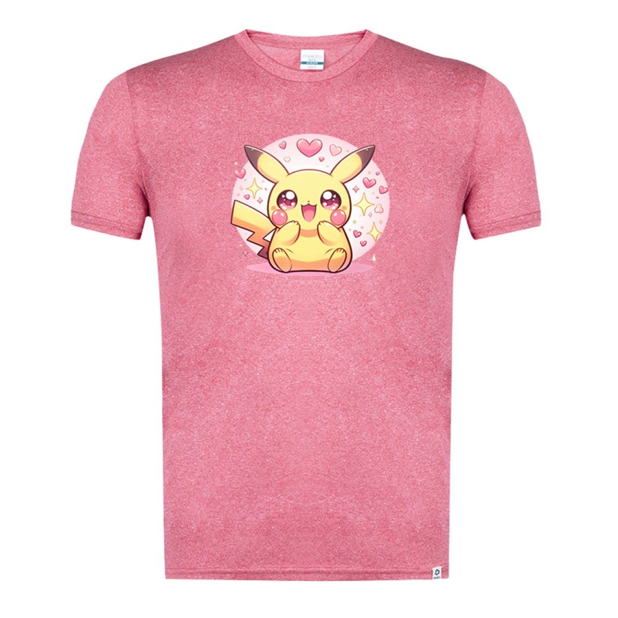 CAMISETA ROJA MEZCLA cute mono lindo conejo amarillo pocket pika moda verano tshirt