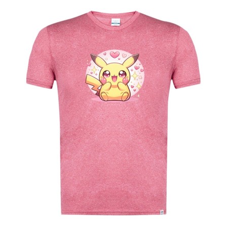 CAMISETA ROJA MEZCLA cute mono lindo conejo amarillo pocket pika moda verano tshirt