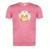 CAMISETA ROJA MEZCLA cute mono lindo conejo amarillo pocket pika moda verano tshirt