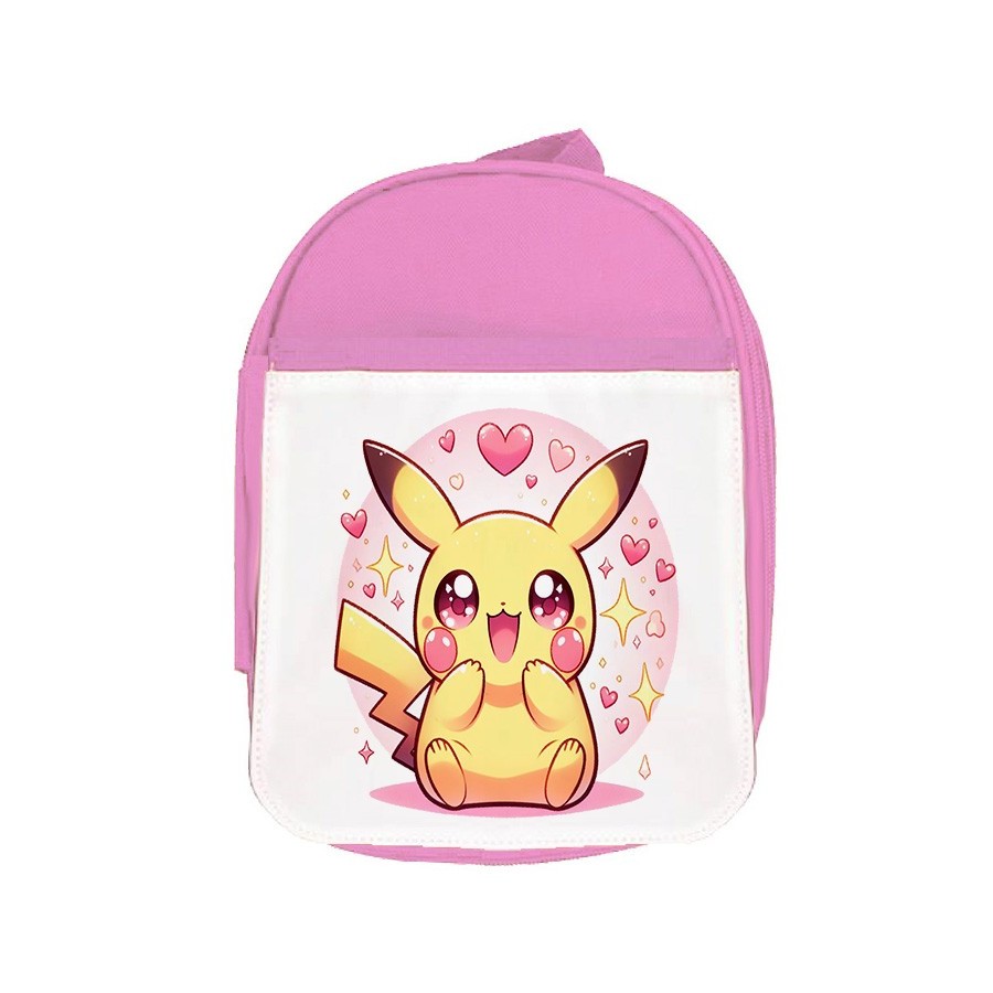 MOCHILA ROSA cute mono lindo conejo amarillo pocket pika escolar personalizado picnic excursión deporte