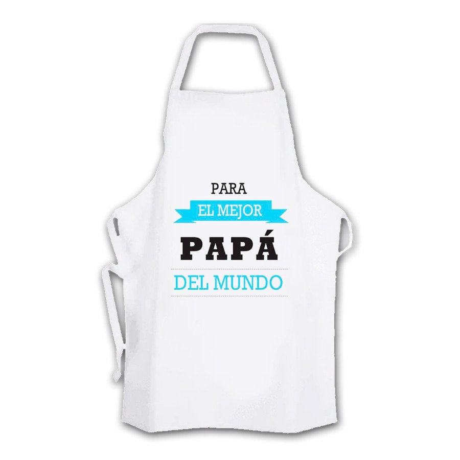 DELANTAL TALLA ADULTO el mejor papa del mundo frase padre familia cocina personalizado