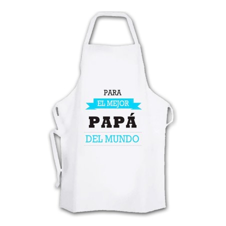 DELANTAL TALLA ADULTO el mejor papa del mundo frase padre familia cocina personalizado