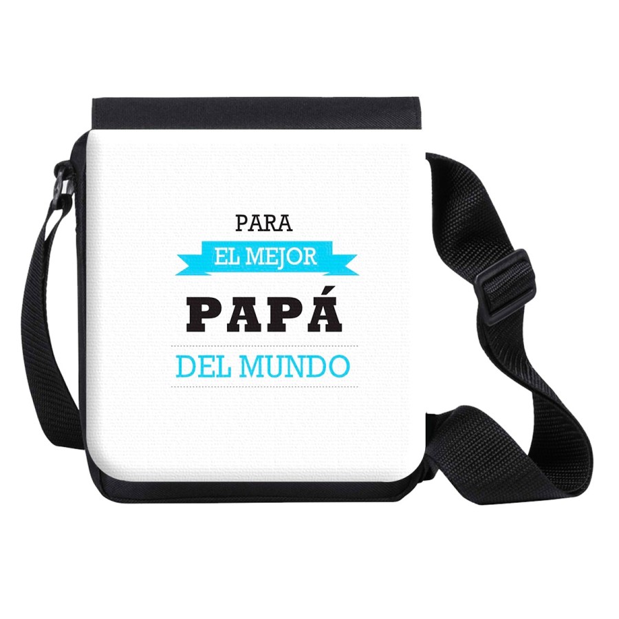 BANDOLERA PEQUEÑA el mejor papa del mundo frase padre familia bolso personalizada