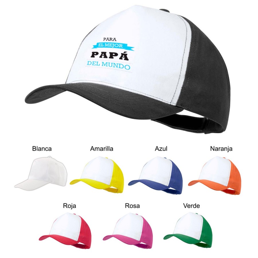 GORRA COLORES el mejor papa del mundo frase padre familia color personalizada