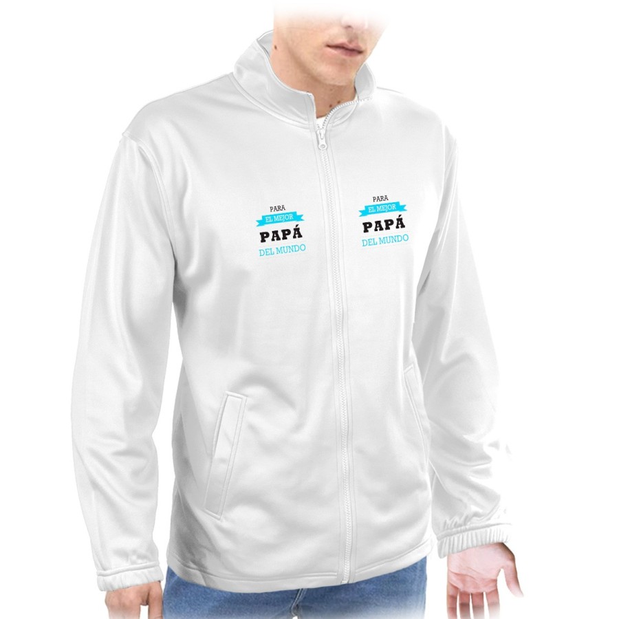 CHAQUETA TECNICA 2 IMPRESIONES el mejor papa del mundo frase padre familia  personalizada