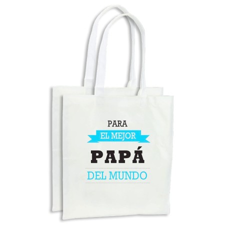 PACK BOLSAS el mejor papa del mundo frase padre familia cocina compra personalizadas