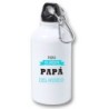 BIDON 400ML METALICO el mejor papa del mundo frase padre familia para viaje y deporte