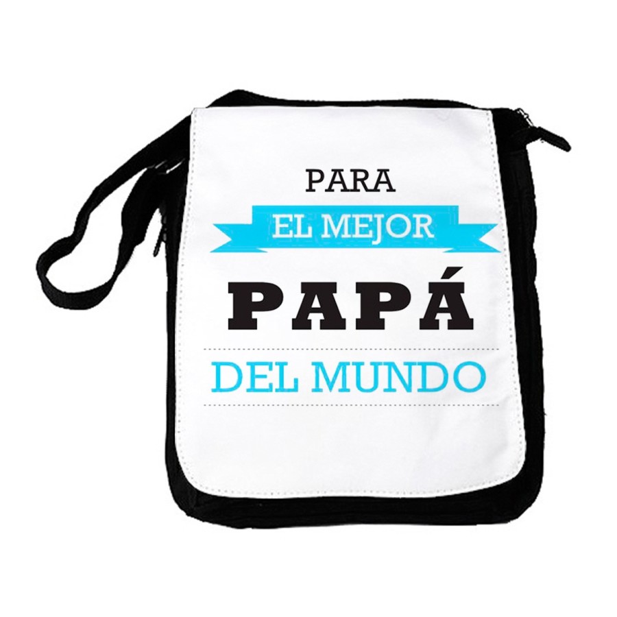 BANDOLERA REPORTERO MEDIANA BOLSO el mejor papa del mundo frase padre familia bolsa mochila hombro