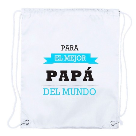 MOCHILA DE CUERDAS (SELECCIONE CANTIDAD) el mejor papa del mundo frase padre familia playa piscina excursion