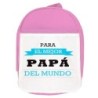 MOCHILA ROSA el mejor papa del mundo frase padre familia escolar personalizado picnic excursión deporte