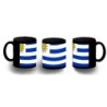 TAZA COMPLETAMENTE NEGRA bandera uruguai logo latinoamerica pais hispanoamerica personalizada