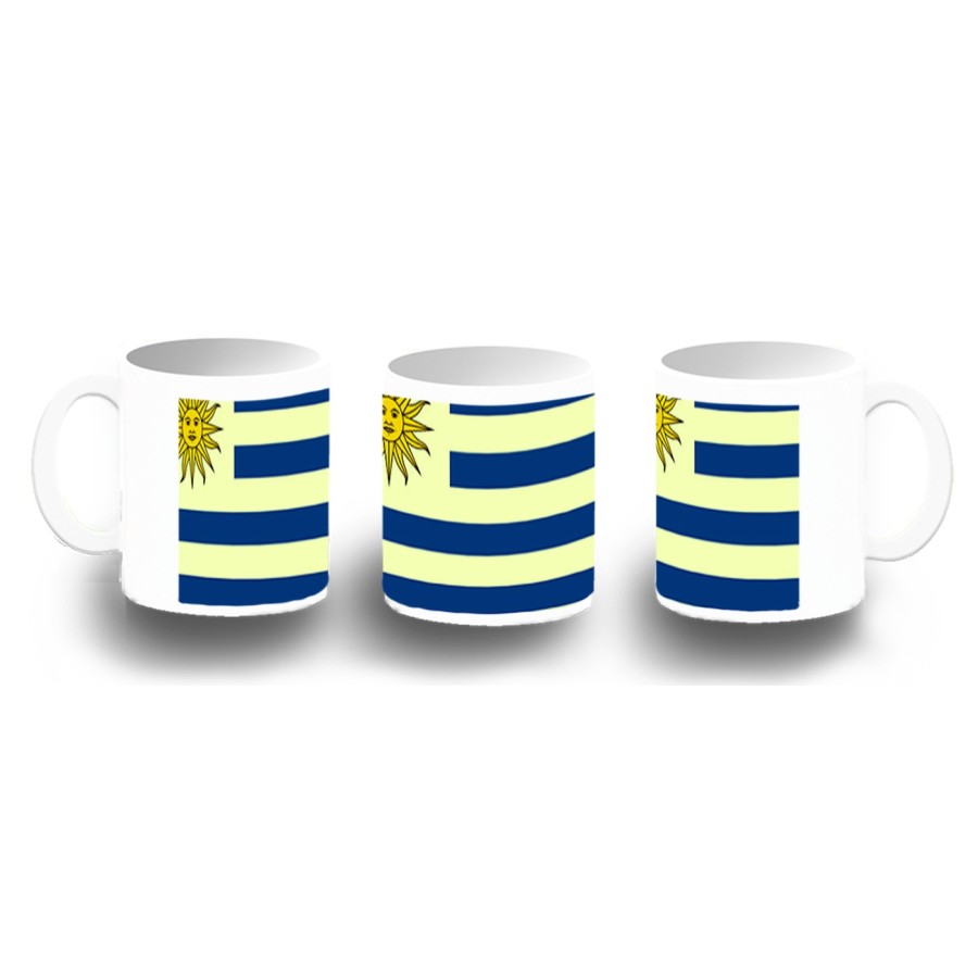 TAZA FOTOLUMINISCENTE bandera uruguai logo latinoamerica pais hispanoamerica BRILLA OSCURIDAD