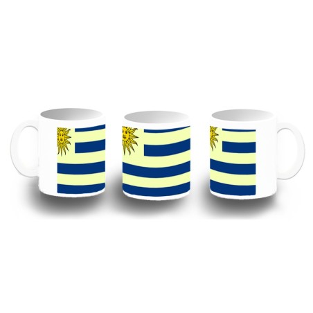 TAZA FOTOLUMINISCENTE bandera uruguai logo latinoamerica pais hispanoamerica BRILLA OSCURIDAD