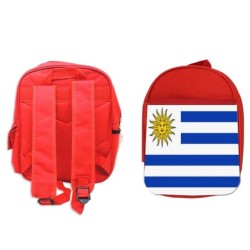 MOCHILA ROJA bandera uruguai logo latinoamerica pais hispanoamerica escolar personalizado