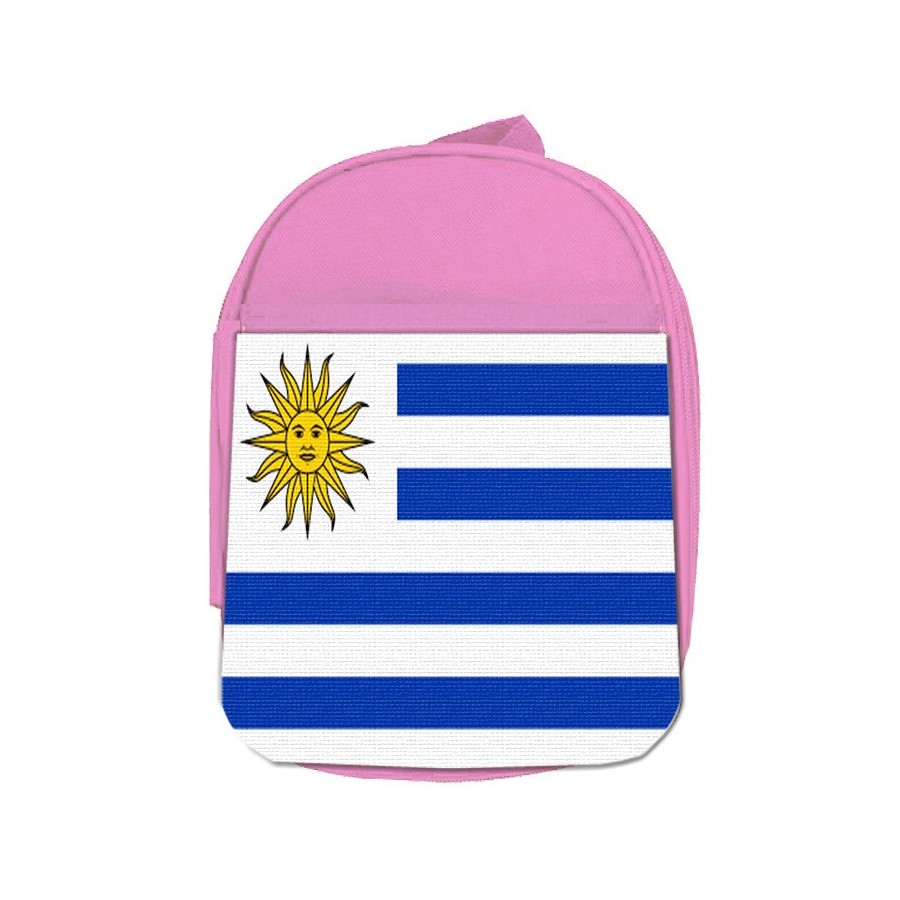 MOCHILA ROSA bandera uruguai logo latinoamerica pais hispanoamerica escolar personalizado picnic excursión deporte