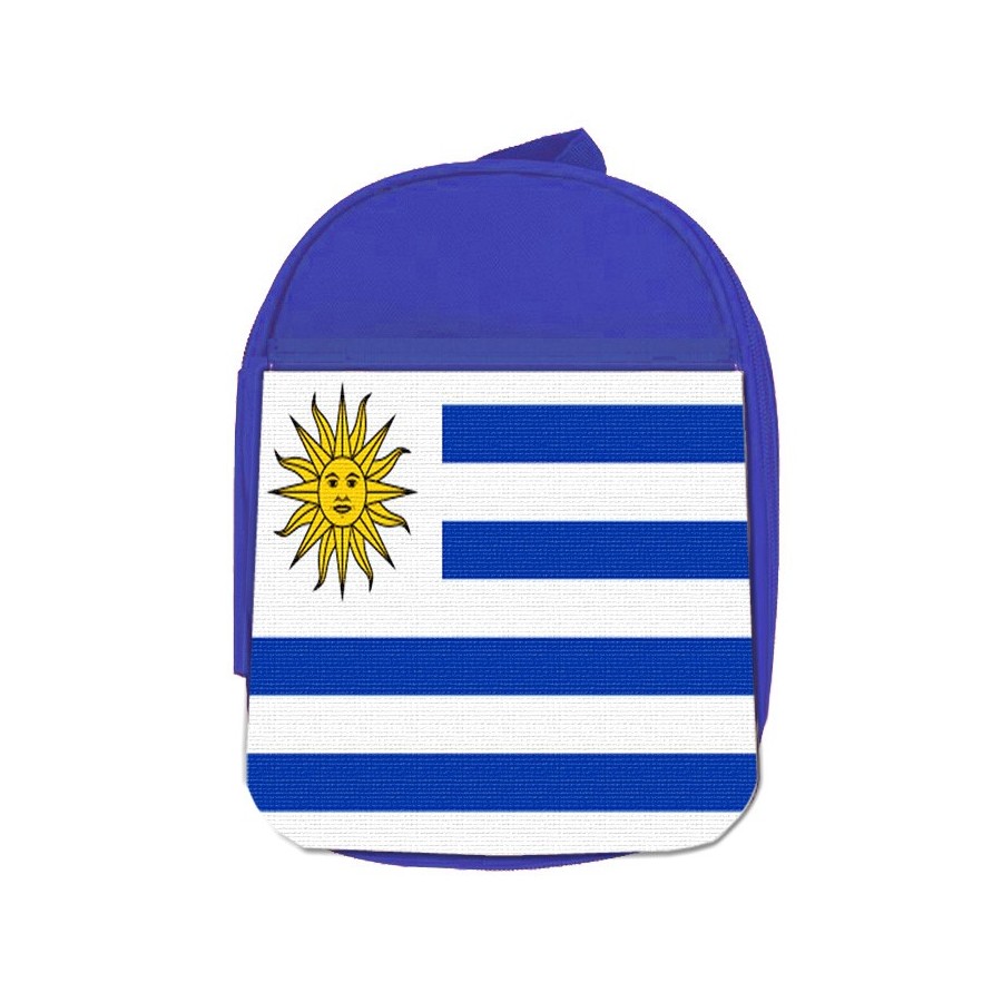 MOCHILA AZUL bandera uruguai logo latinoamerica pais hispanoamerica escolar personalizado picnic excursión deporte