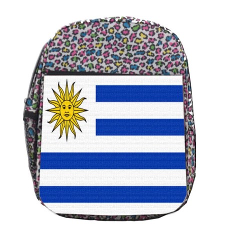 MOCHILA LUNARES ESTAMPADO bandera uruguai logo latinoamerica pais hispanoamerica escolar personalizado picnic excursión deporte