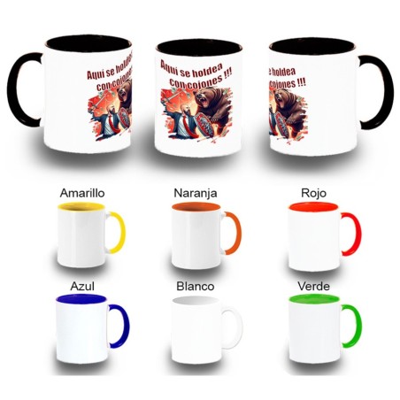 TAZA COLORES aquí se holdea Maximus mercado bajista color personalizada