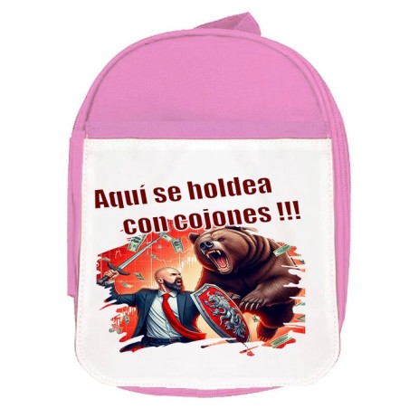 MOCHILA ROSA aquí se holdea Maximus mercado bajista escolar personalizado picnic excursión deporte