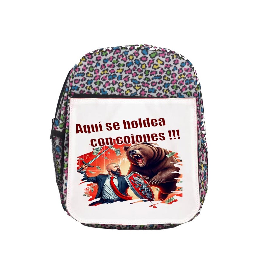 MOCHILA LUNARES ESTAMPADO aquí se holdea Maximus mercado bajista escolar personalizado picnic excursión deporte