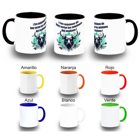 TAZA COLORES inversores bolsa toro wall street Maximus color personalizada