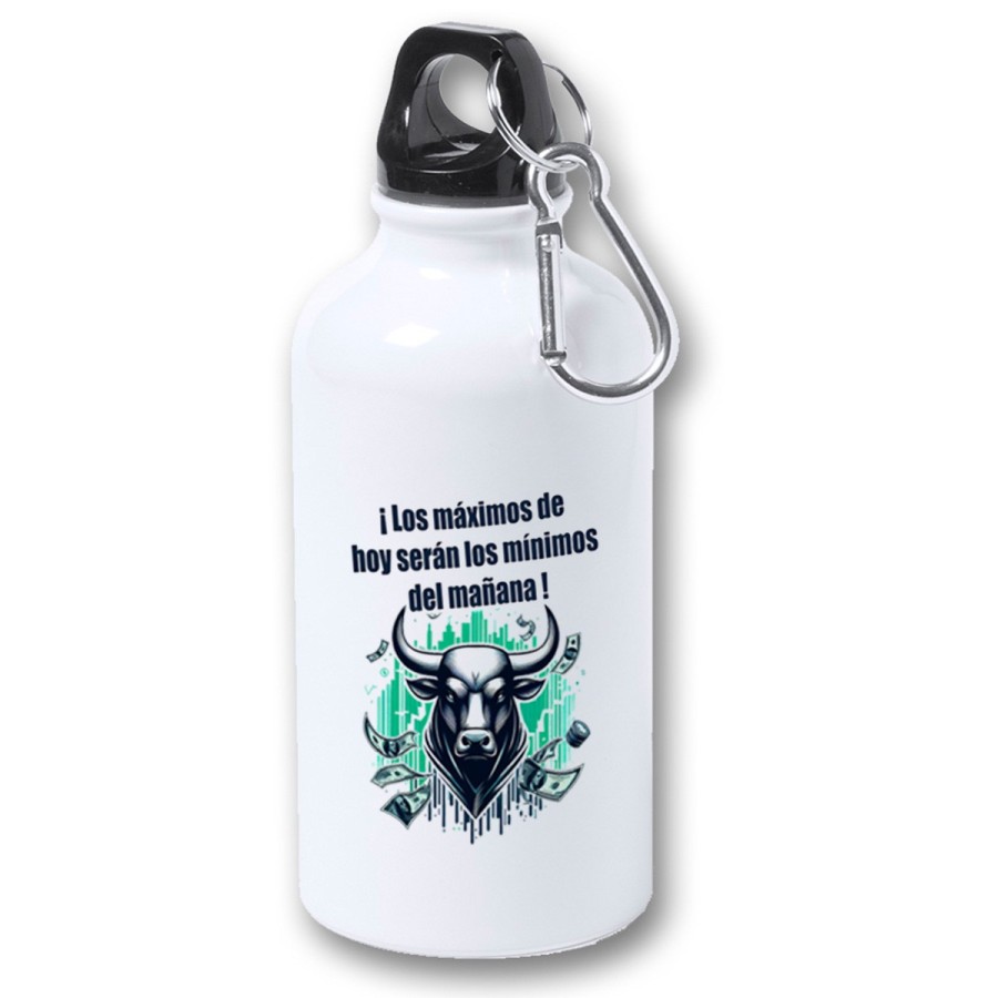 BIDON 400ML METALICO inversores bolsa toro wall street Maximus para viaje y deporte