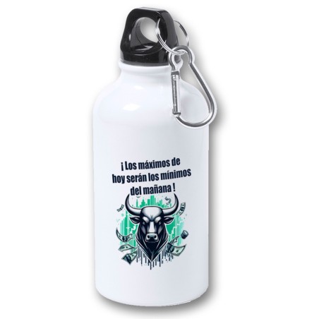 BIDON 400ML METALICO inversores bolsa toro wall street Maximus para viaje y deporte